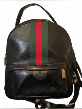 Designer Inspired Black & Green Backpack